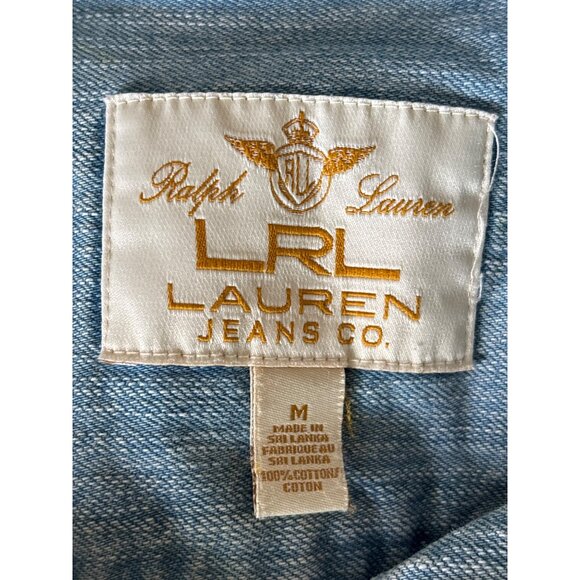 Ralph Lauren Jeans Co LRL Jean Jacket Size Medium Light Wash 100% Cotton Boho - Picture 9 of 9
